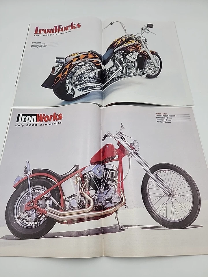 IronWorks Harley Davidson Magazine Lot Vintage 2000s w/ Centerfolds Intact MINT! - Image 3 of 4