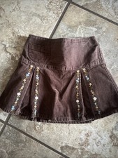 Gymboree EUC Girls Brown Floral Corduroy Skirt/skort Sz 5