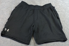 Under Armour Mens XL Tech Terry Zip Pockets Black Shorts 1289703