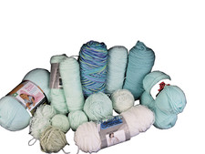 Hugh lot of yarn 4 ply Knitting worsted in multi colors of green
