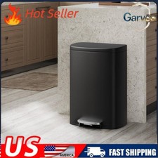 13 Gal 50L Soft Close Kitchen Trash Can Stainless Steel Step-on with Rear Handle