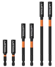 Drill Bit Extension Set, LATTOOK 6PCS Magnetic Drill Extension Bit Holder for Im