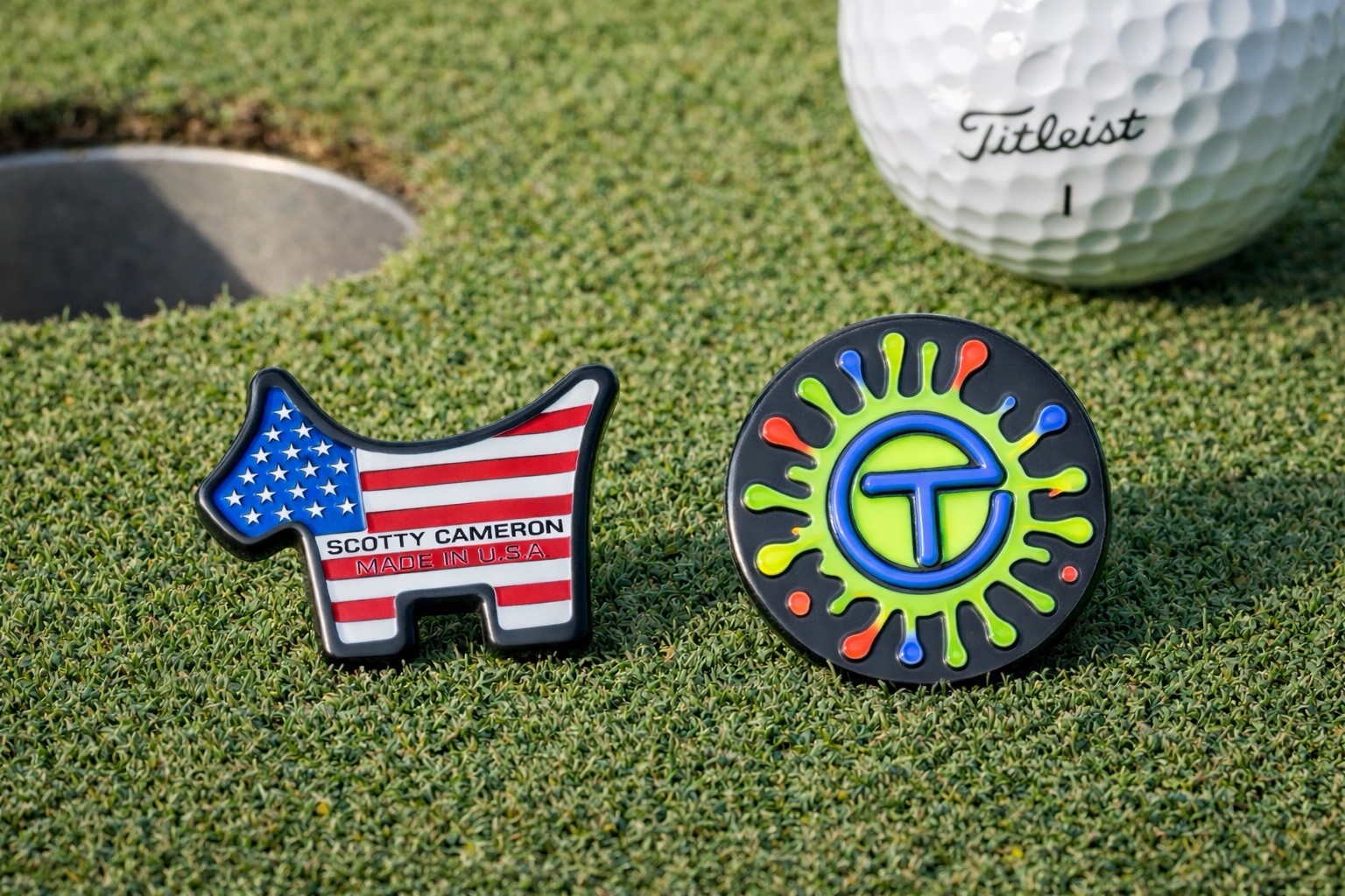 2 NEW USA Flag and Circle T Scotty Cameron Ball Markers