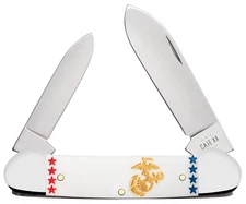 Case XX Knives USMC Canoe 13205 Smooth White Delrin Stainless Steel Pocket Knife