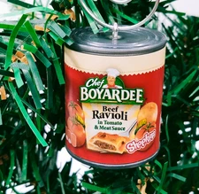 Chef Boyardee Ravioli unique handmade Christmas ornament | Mini Tabletop Tree