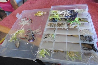 Lot of apx 23 Fishing lures bait  (I dont know what these are) ???  and case