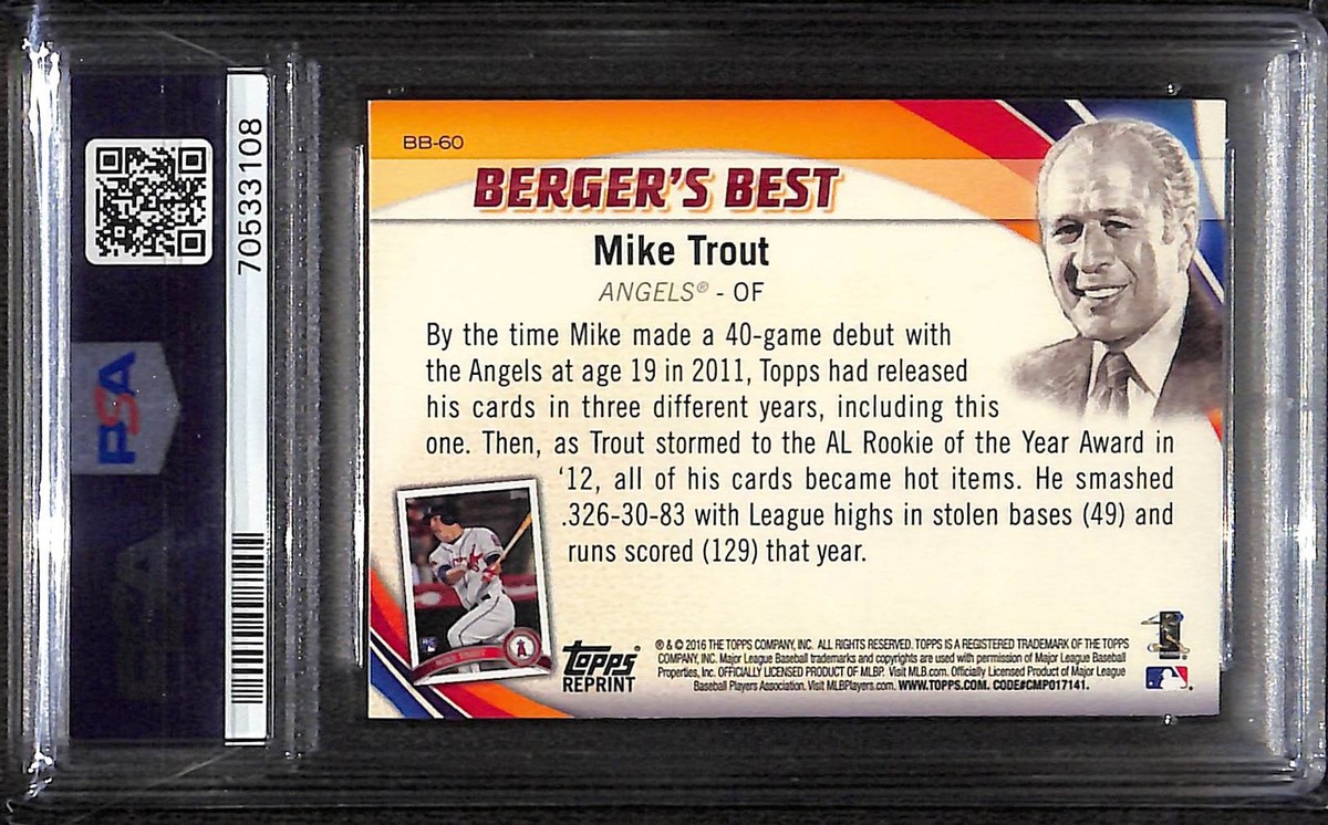 2016 Topps - Berger's Best Mike Trout #BB-60 for sale online | eBay