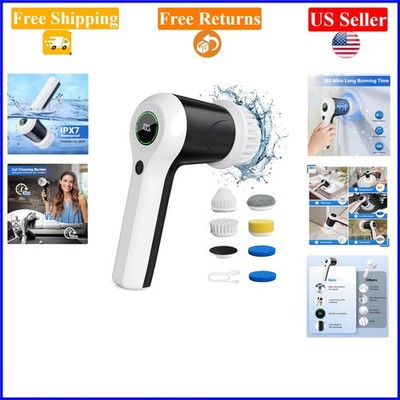 Electric Spin Scrubber 2 Speeds, Cordless, 6 Replaceable Brush Heads, Battery...