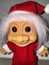 Vintage Russ Bedtime 8  Troll Doll Union Suit Poop Shoot Pajamas Santa Hat Cap