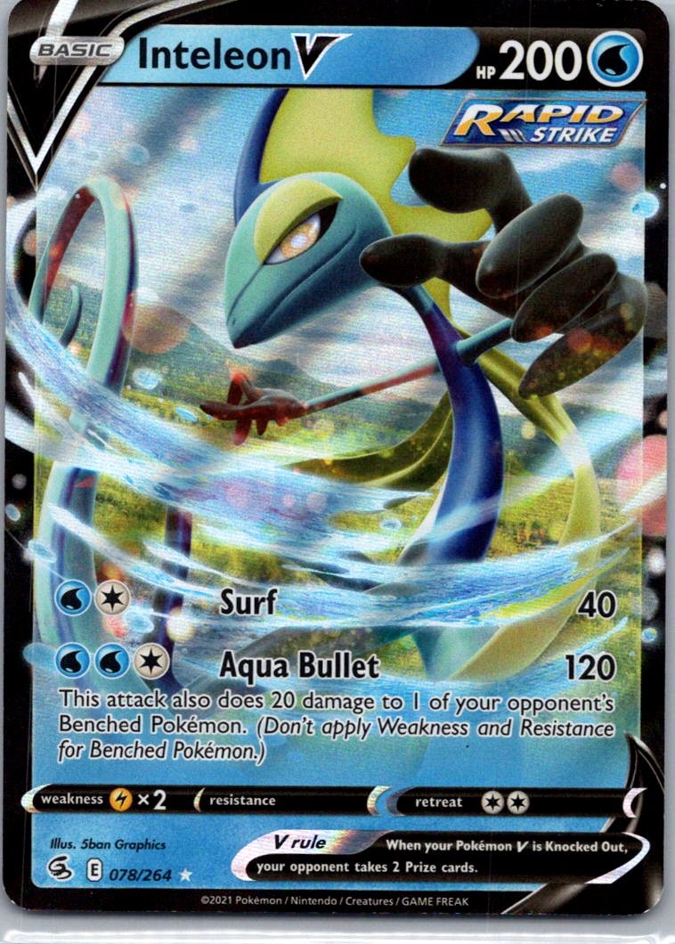Pokemon TCG Inteleon V 78/264 Fusion Strike Holo NM