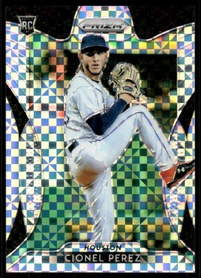 2019 Panini Prizm Prizms Power Plaid #185 Cionel Perez /75 - BB