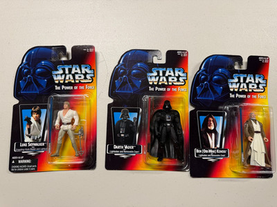 Star Wars Power of the Force lot of Luke, Obi-Wan and Darth Vader Long saber