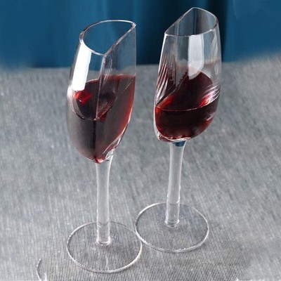 Glas Halb runde Weingläser Kreativ Ein halbes Glas Wein becher