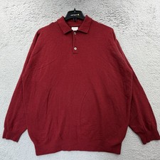 United Colors of Benetton Sweater Men's XL Red 100 Lambswool Classic Collared
