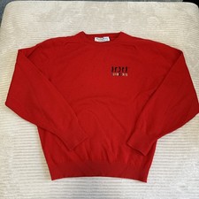 Vintage Burberry Lambswool Golfing Sweater Size 42 Made In Scotland Red