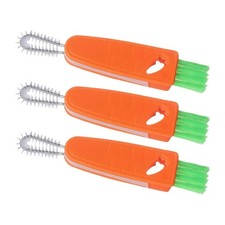 Multipurpose Carrot Shape Cleaning Brush For Baby Bottles Sports Flasks Cup 3PCS