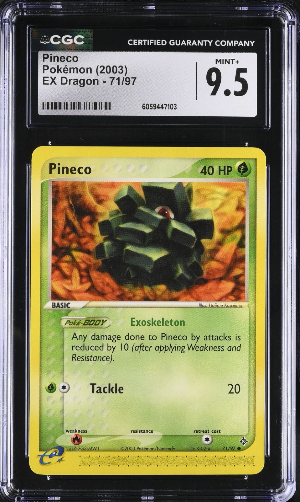 CGC 9.5 Pineco 71/97 EX Dragon 2003 Pokemon Card