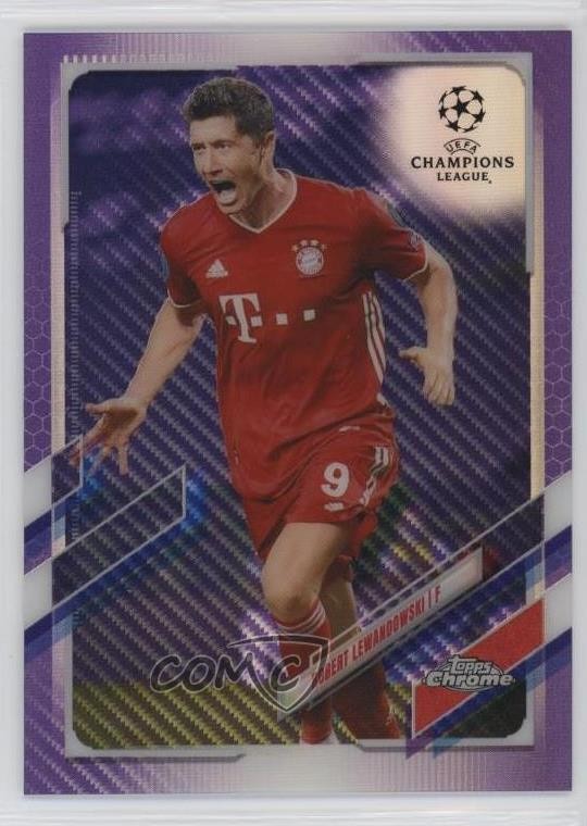 2020 Topps Chrome UCL Purple Carbon Fiber Refractor Robert Lewandowski #50 0i7g