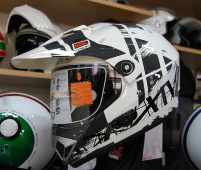 Casco Origine Gladiatore + Bluetooth BLiNC G2 Dakar Bianco Lucido-Nero  Cross- XS | eBay