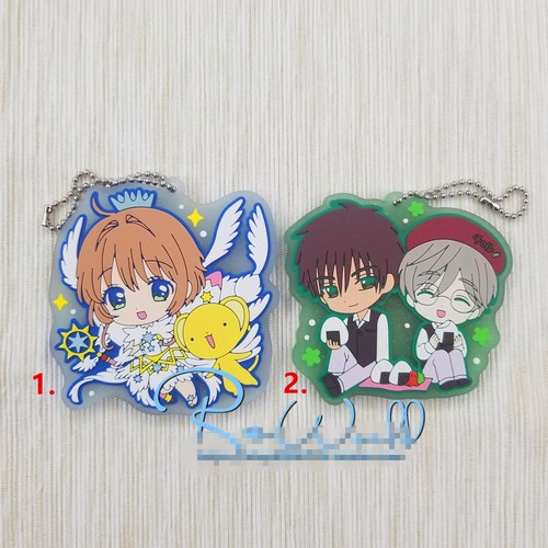 Anime Card Captor Sakura rubber Keychain Key Ring Race Straps