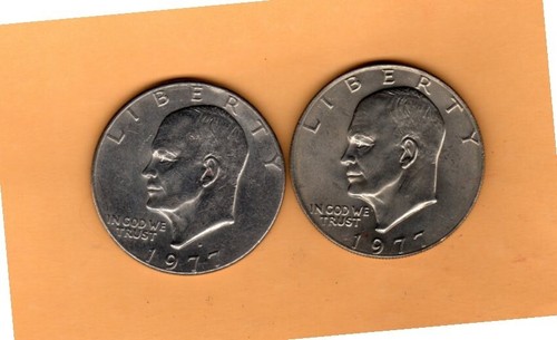 1977P & 1977D Eisenhower Dollar Coins. Two Very Very nice coins!