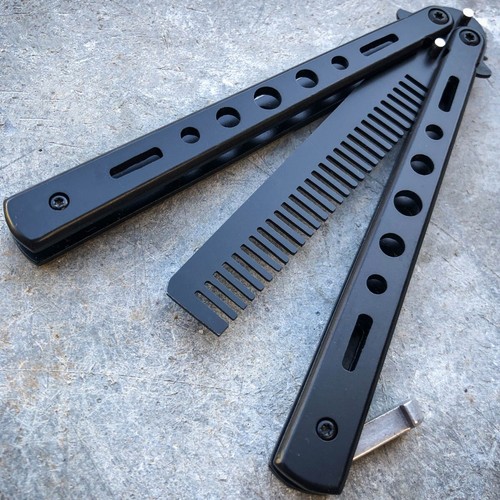 High Quality Practice BALISONG BUTTERFLY Trainer Comb Brush Knife BLADE