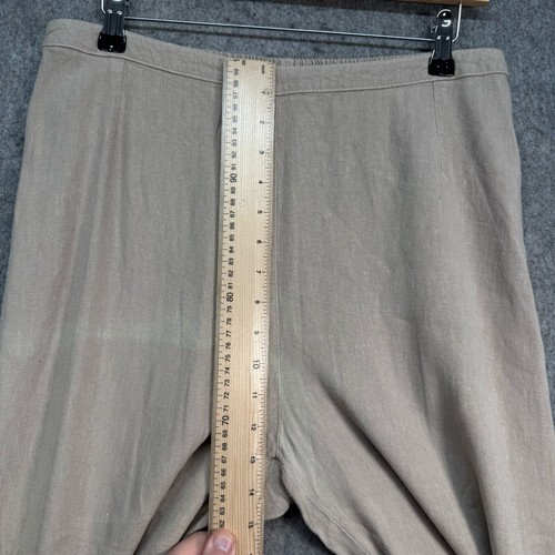 Sahara Trousers Womens Size 14-16 Beige Linen Blend Loose Fit Wide-Leg Bohemian - Picture 4 of 14