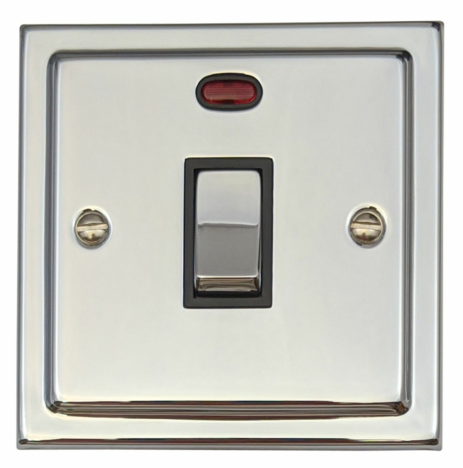 G&H TC326 Trimline Plate Polished Chrome 1 Gang 20 Amp Double Pole Switch & Neon
