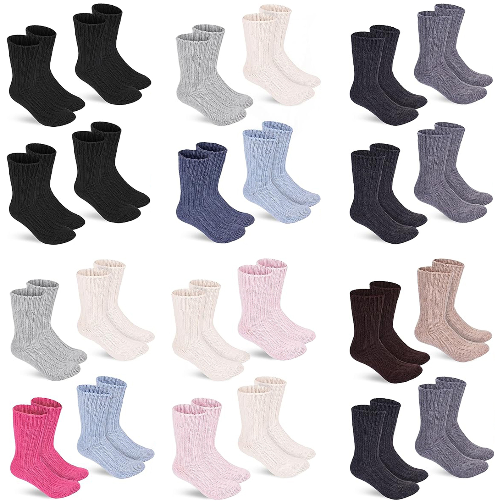 4 Pares Calcetines de Lana Calcetines Invierno para Hombre Mujers con Lana Oveja