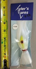 Tammy's Tackle Tyler Lures 4 OZ. Parachute Lure White Hair Yellow Head