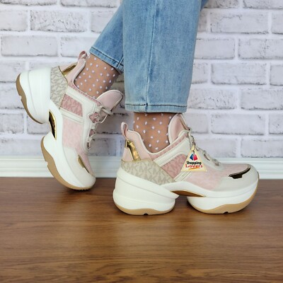 Michael Kors Olympia Mixed Media Trainer Women Shoes