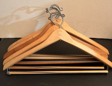 Vintage Six Light Stain Wooden Coat  Suit Hangers