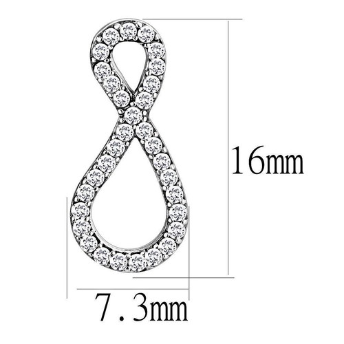 Elegant Infinity CZ Drop Stud Earrings - Picture 2 of 3