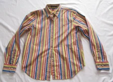Women Lauren Ralph Lauren Cotton Stripes Long Sleeve Shirt Sz M (WB327)