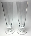 Vintage Lenox Made in Usa 2 Clear Crystal Pilsner Beer Glasses Barware Cocktails