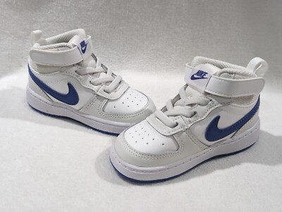 Nike Court Borough Mid 2 (TDV) White/H-Royal Toddler Boy's Sneakers-Size 6C NWB