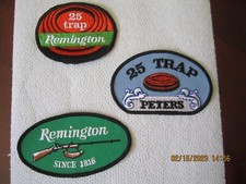 Lot Of 3 NOS Embroidered Sporting Sew On Patches Remington Peters 25 Trap  Logo