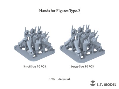 3D Printed ETmodel 1:35P35-326 1:35 Hands for Figures Type.2