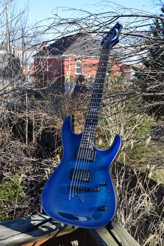 2014 Dean Custom 450 - EMG 81/85 - Set Neck - OHSC - Trans Blue