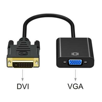 DVI Stecker VGA Buchse Adapter Digital Analog Konverter Kabel DVI-D 24+1 Stecker