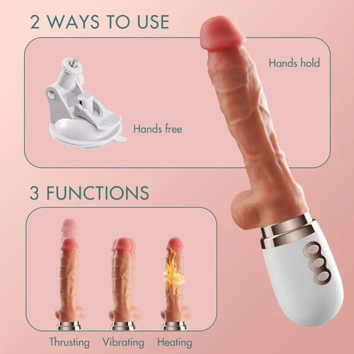 HandsFree-Heating-Thrusting-Dildo-Vibrator-Massager-Sex-Machine-Use-Lubricant-US - Picture 4 of 12