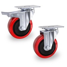 100mm Double Bearing 700KG Rubber Swivel Castor Wheels Trolley Caster UK