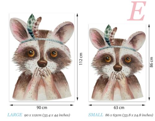 Baby Animal Head Giraffe Koala Raccoon Panda Peel And Stick Decal Wall Stickers - Bild 10 von 10