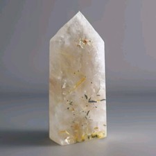 Natural Golden Rutilated Rutile Quartz Tower Pillar 54 grams - USA