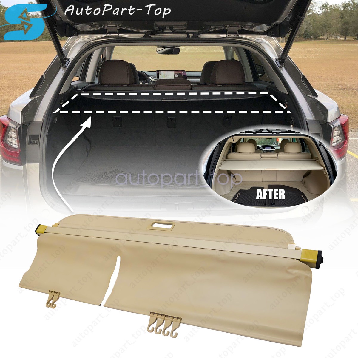 LAFENI Retractable Rear Trunk Parcel Shelf For Lexus RX RX450H 2016-2022, Car Boot Cargo Cover Curtain Shelves Luggage Protection Privacy Shield Accessories