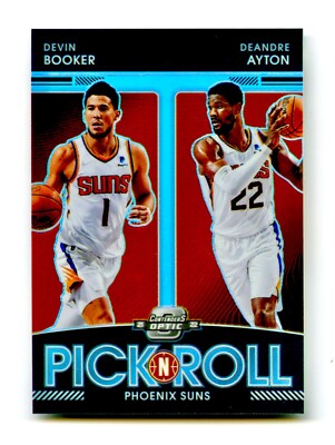 2021-22 Devin Booker DeAndre Ayton Contenders Optic Silver Prizm Pick Roll Suns