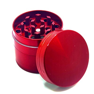 Premium 4 piece Herb Spice Grinder | Cute Grinder | Small Grinder |Red grinder