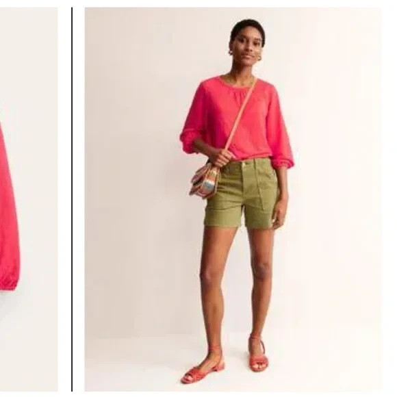 Boden 100% Linen Solid Blouse Small - image 1