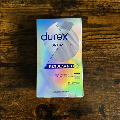 Durex Air Extra Thin Transparent Natural Rubber Latex Condoms for Men 10 Count
