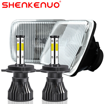For Corolla 1981-1992 7x6 inch Square LED Halo Headlight H4 9003 Bulbs ...